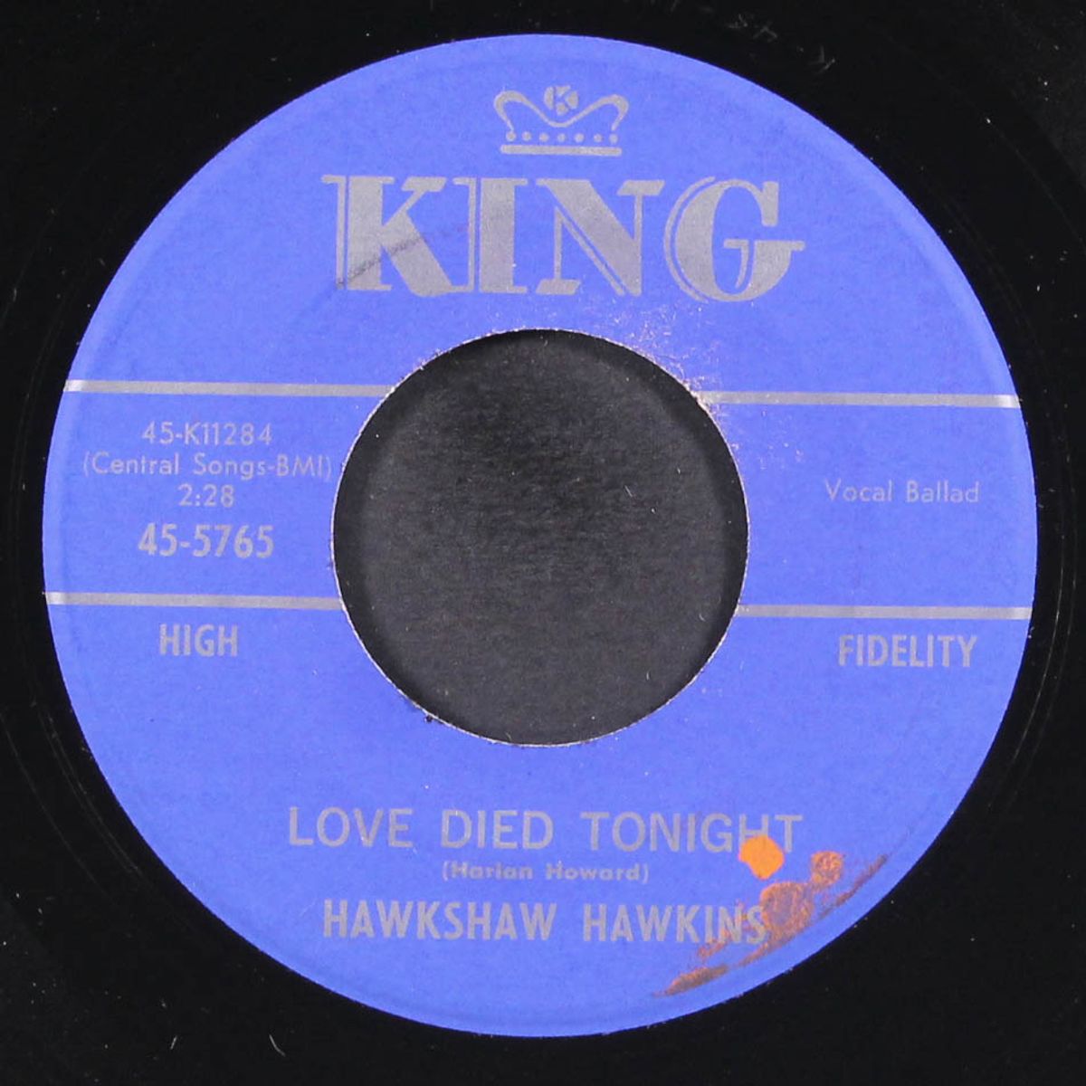 love died tonight / sunny side of the mountain by HAWKSHAW HAWKINS