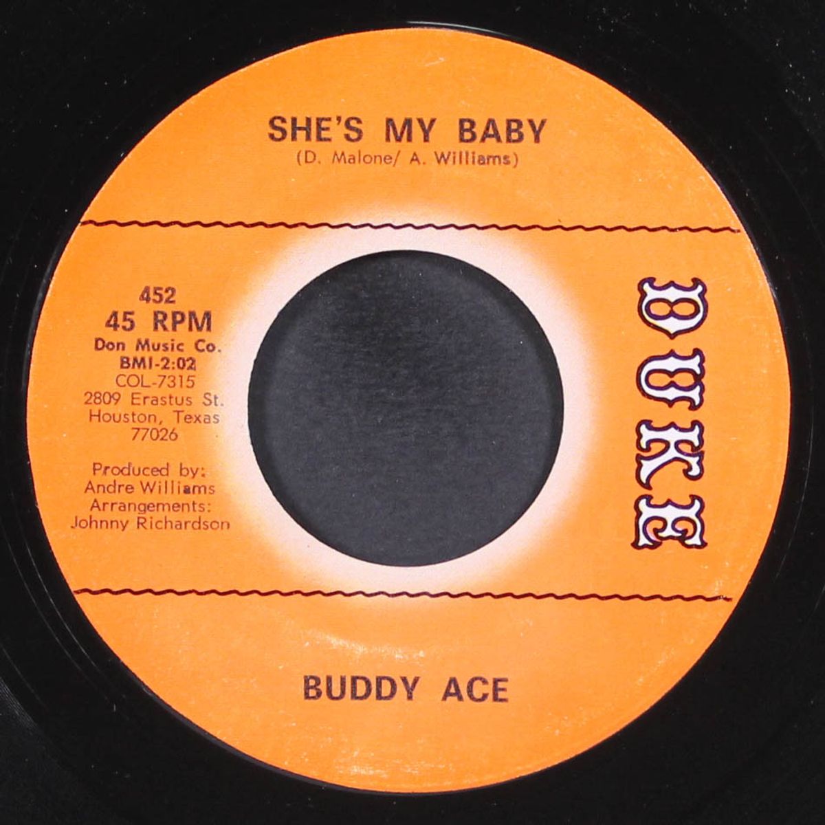 she's my baby / never let me go by BUDDY ACE