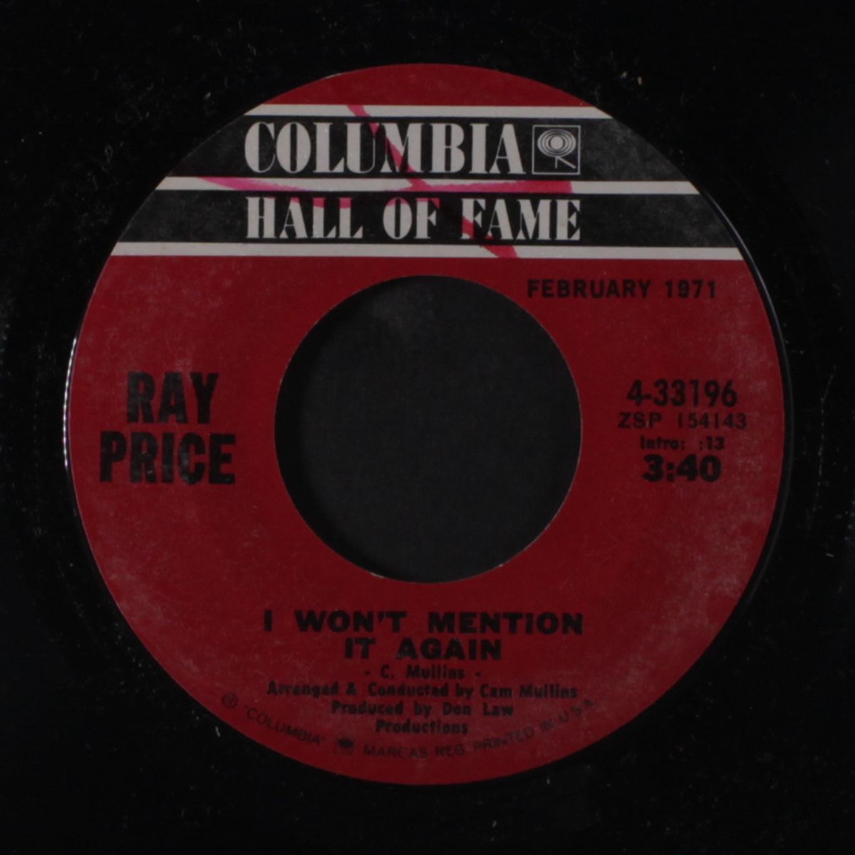 for the good times / i won't mention it again by RAY PRICE