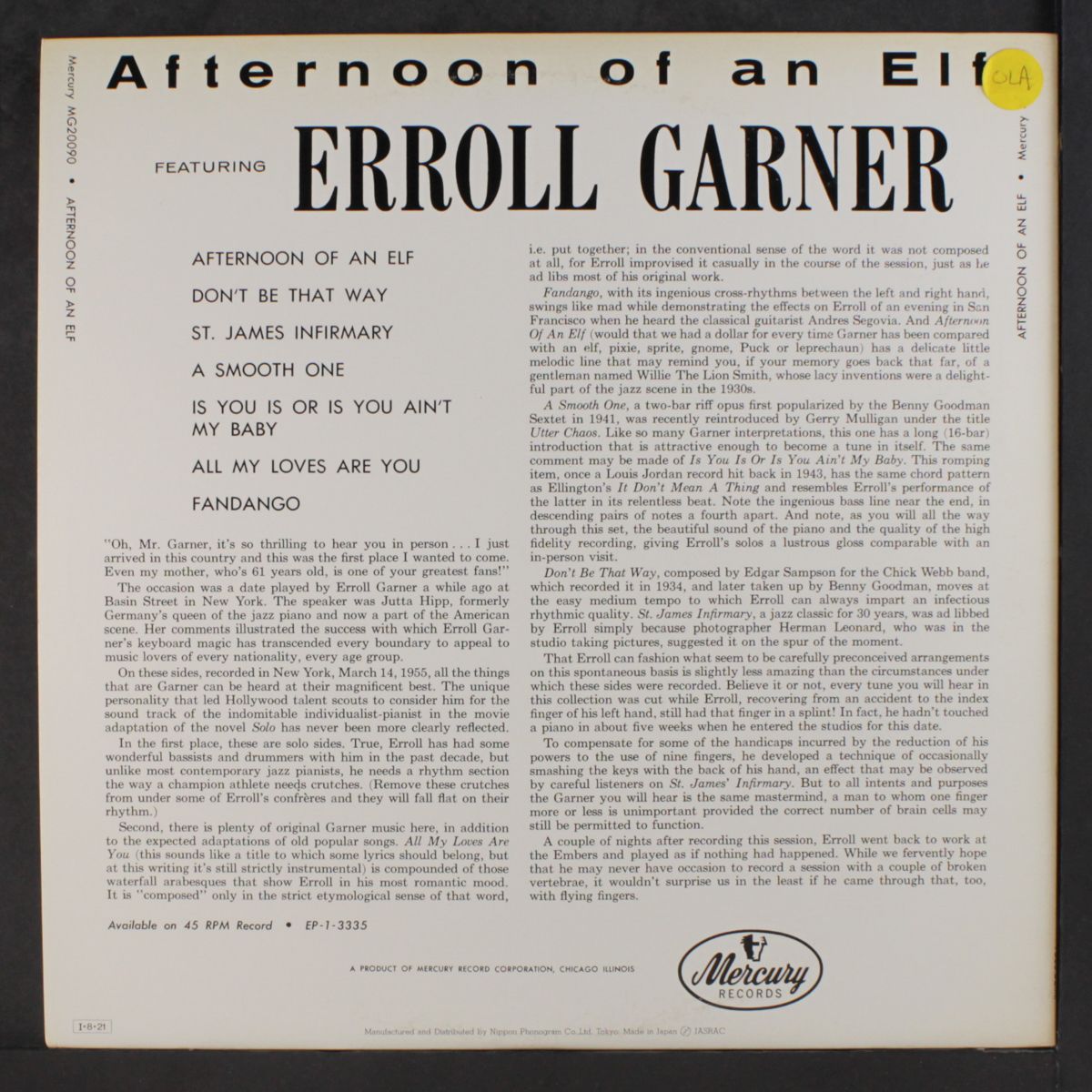 afternoon of an elf by ERROLL GARNER