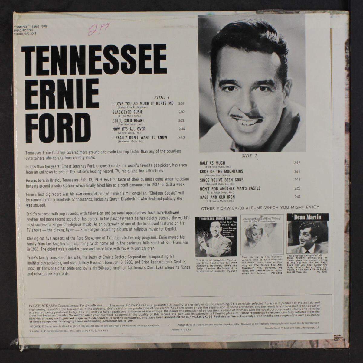 i love you so much it hurts me by TENNESSEE ERNIE FORD