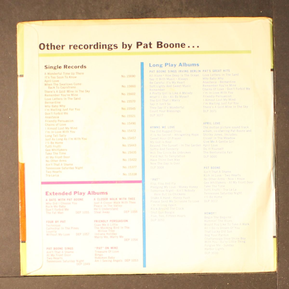 sugar moon / cherie, i love you by PAT BOONE