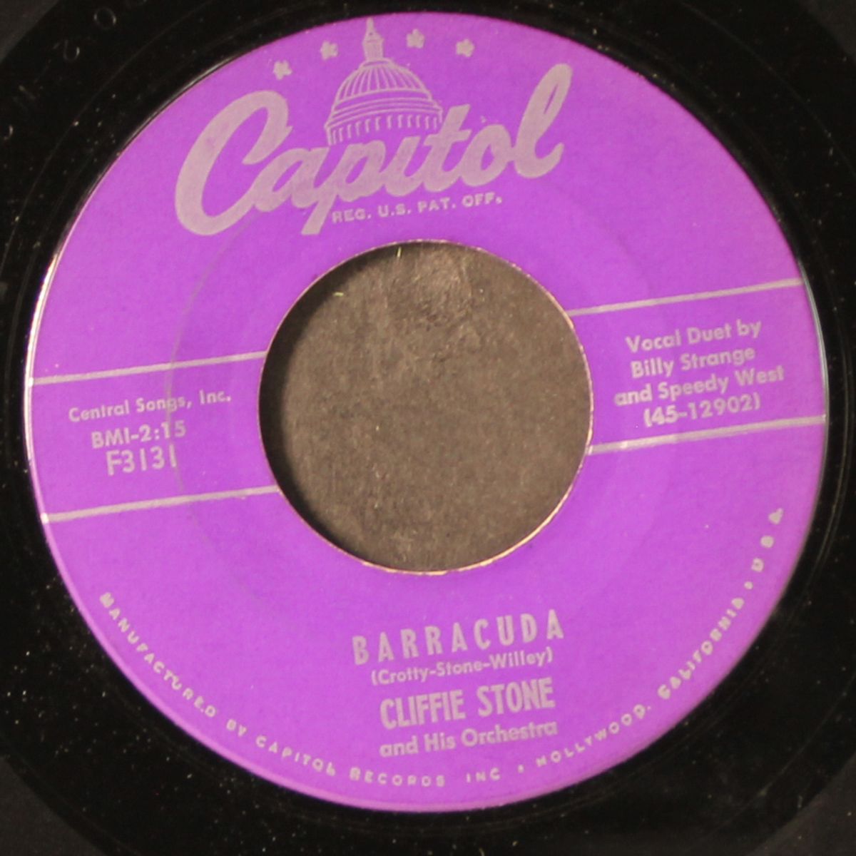 barracuda / the popcorn song by CLIFFIE STONE