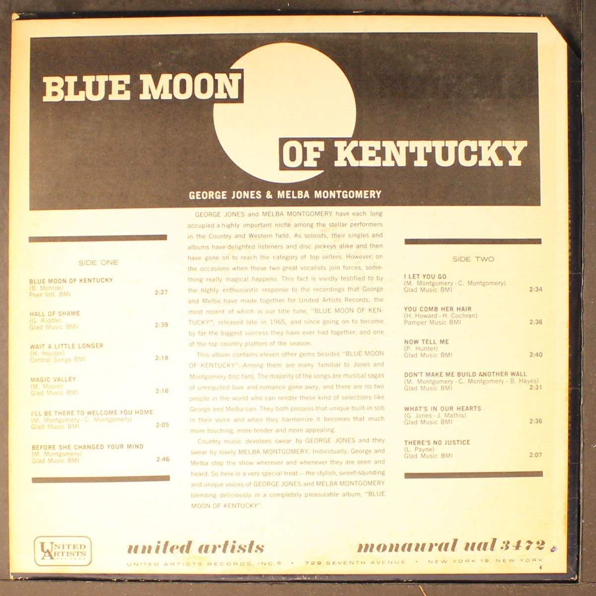 blue moon of kentucky by GEORGE JONES & MELBA MONTGOMERY