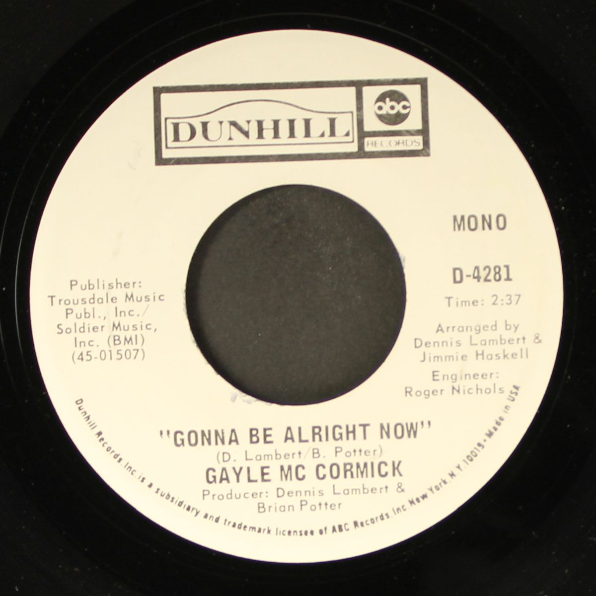 gonna be alright now / mono by GAYLE MCCORMICK