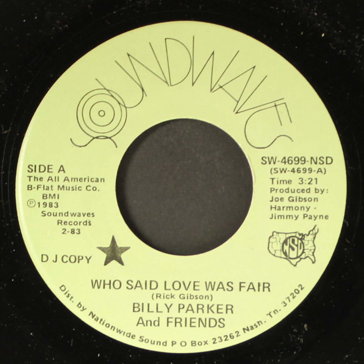 who said love was fair / take me back to tulsa by BILLY PARKER
