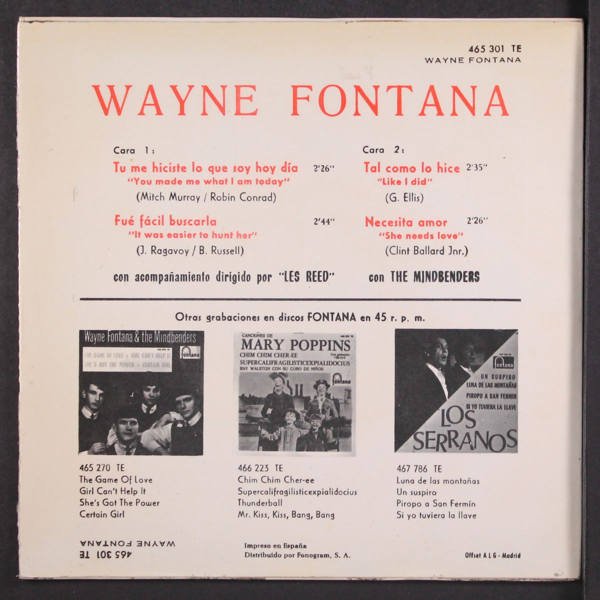 tu me hiciste lo que soy hoy dia (you made me what i am today +3) by WAYNE FONTANA