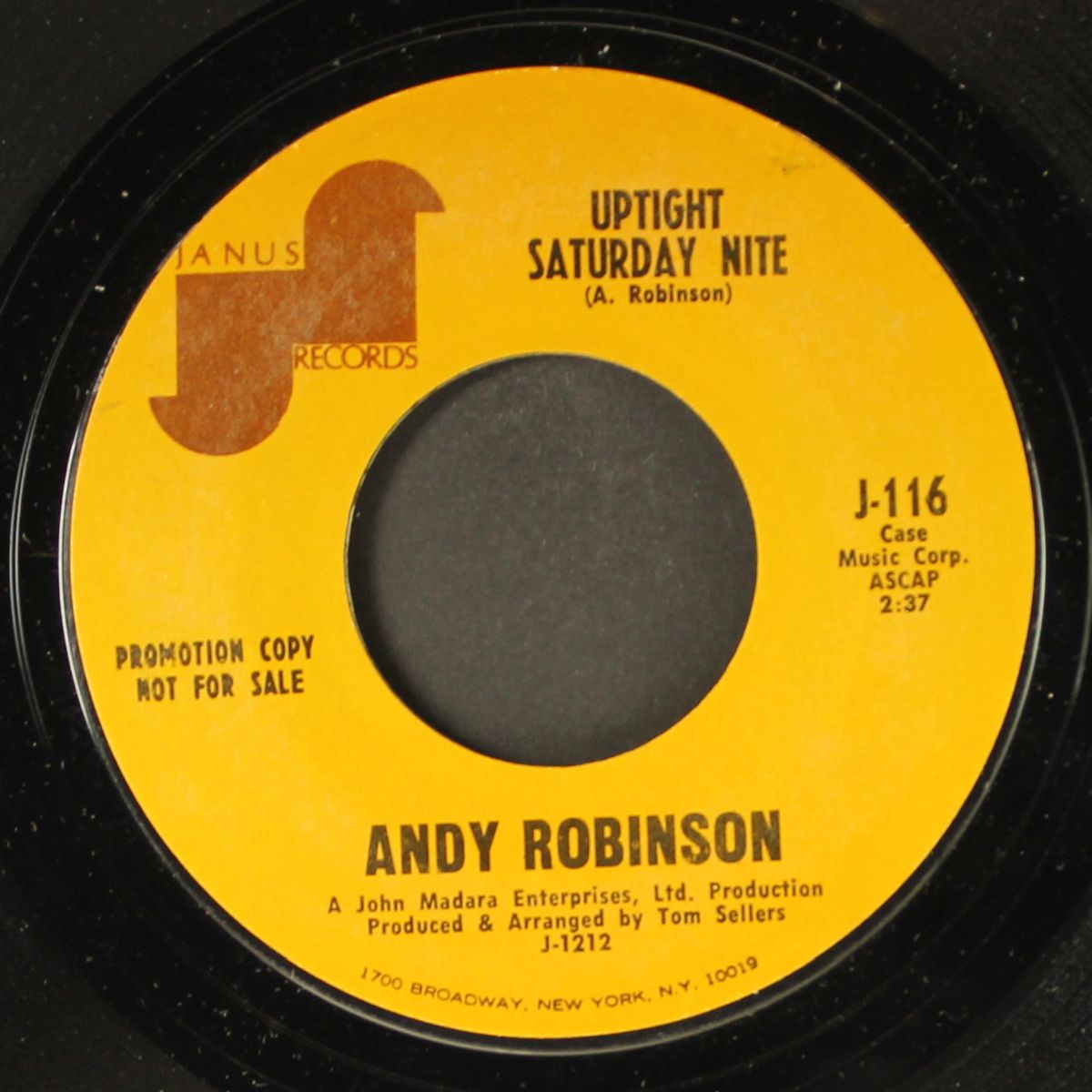 sally she weep / uptight saturday nite by ANDY ROBINSON