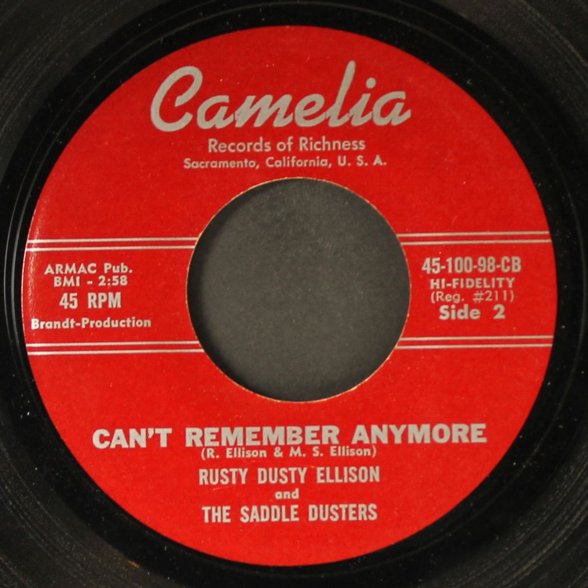 can't remember anymore / hurry up gal, put your red dress on by RUSTY DUSTY ELLISON