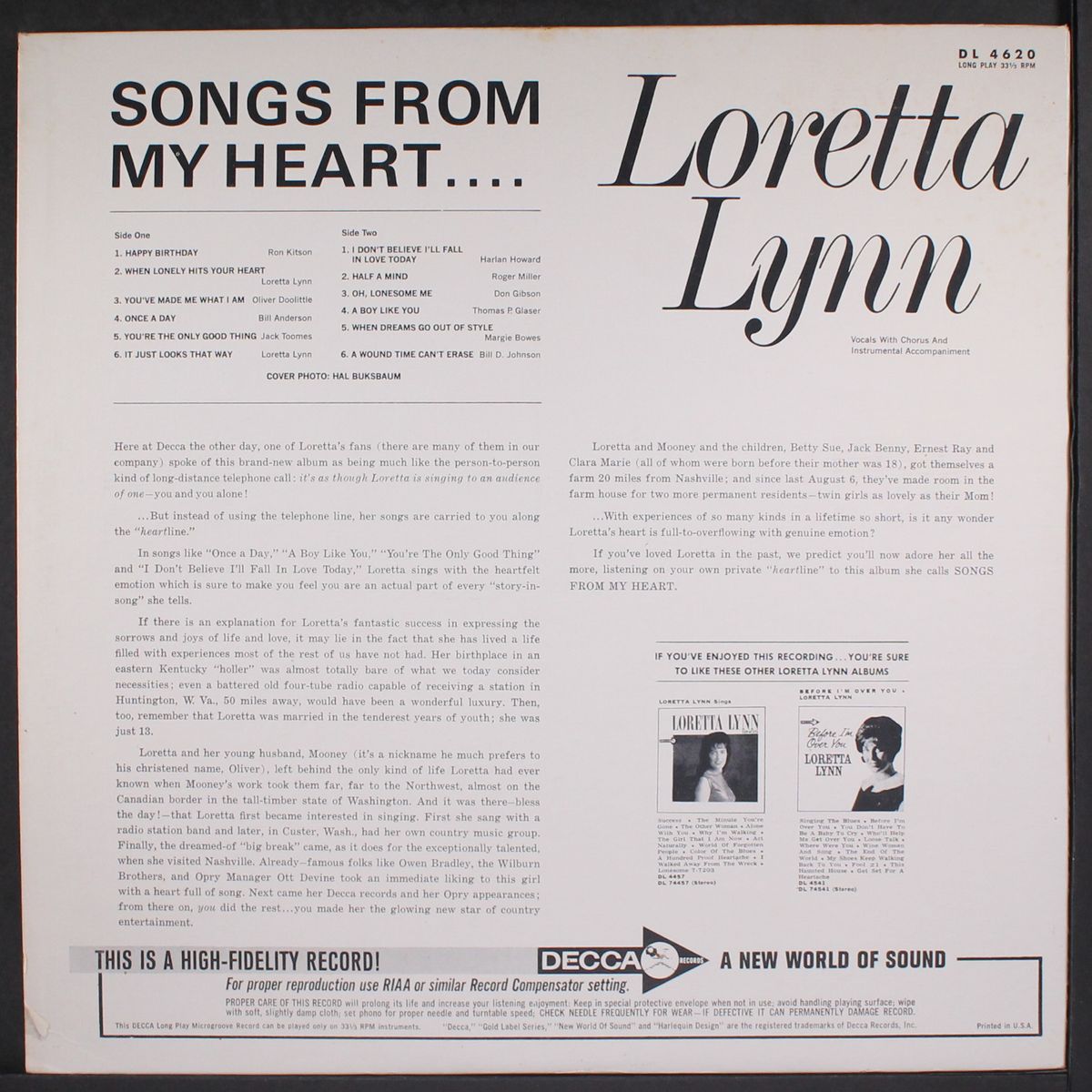songs from my heart by LORETTA LYNN