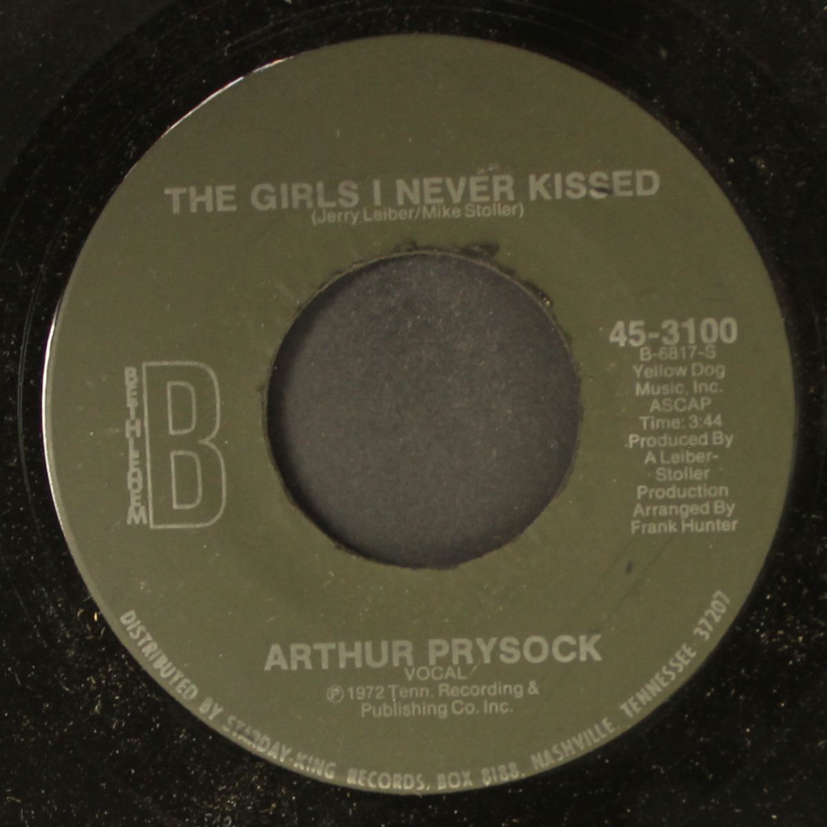 the girls i never kissed by ARTHUR PRYSOCK