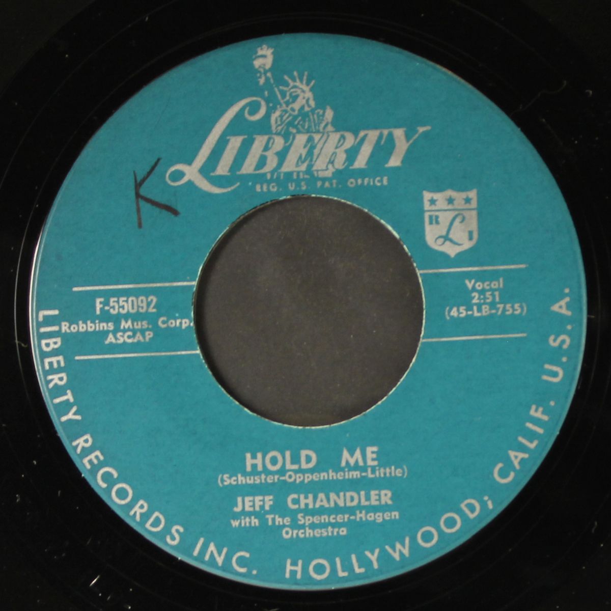 half of my heart / hold me by JEFF CHANDLER