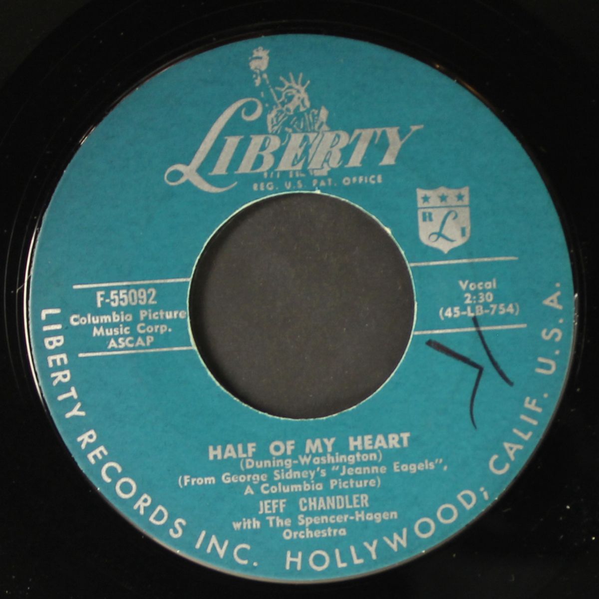 half of my heart / hold me by JEFF CHANDLER