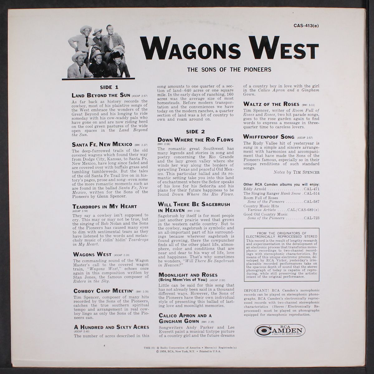 wagons west by SONS OF THE PIONEERS