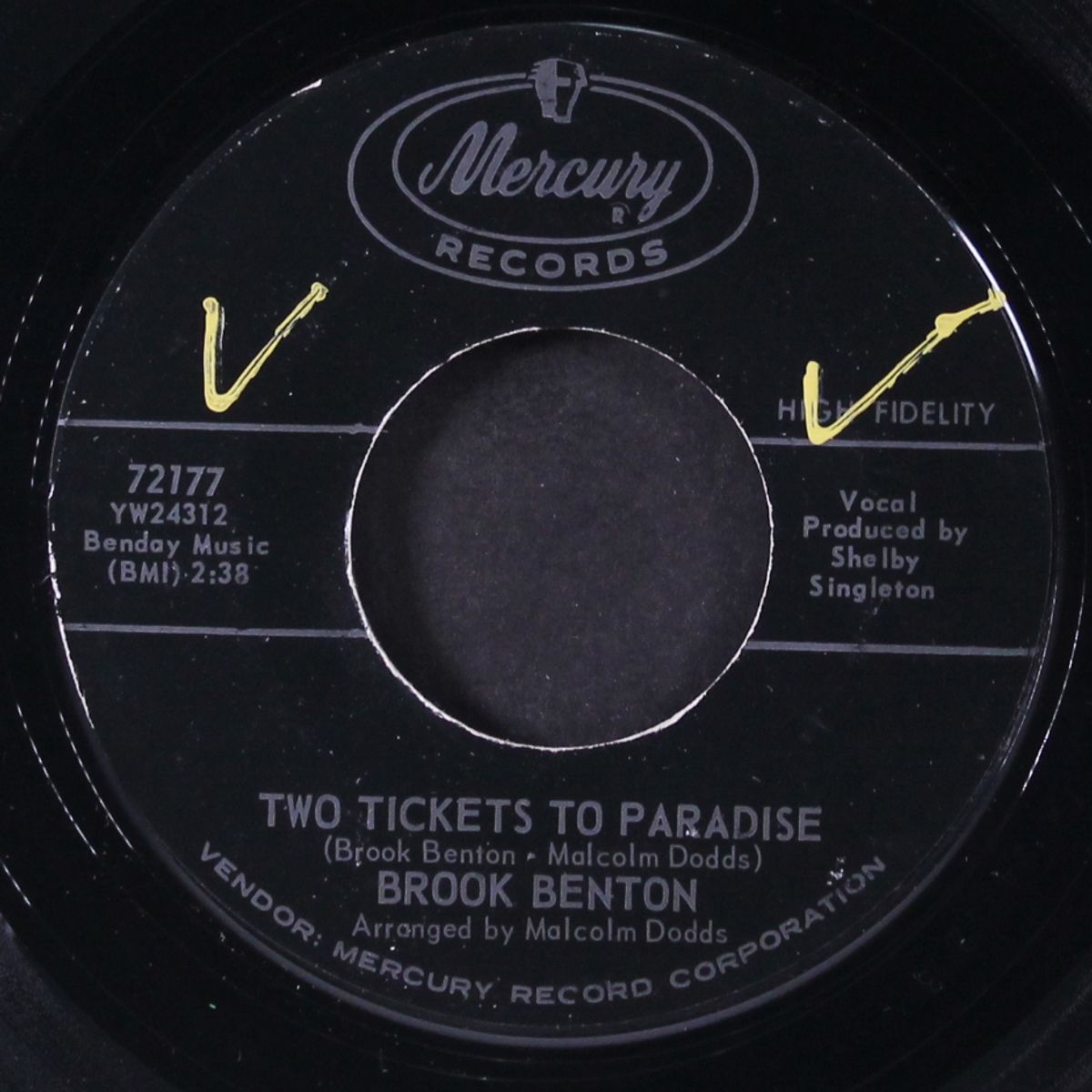 two tickets to paradise / don't hate me by BROOK BENTON