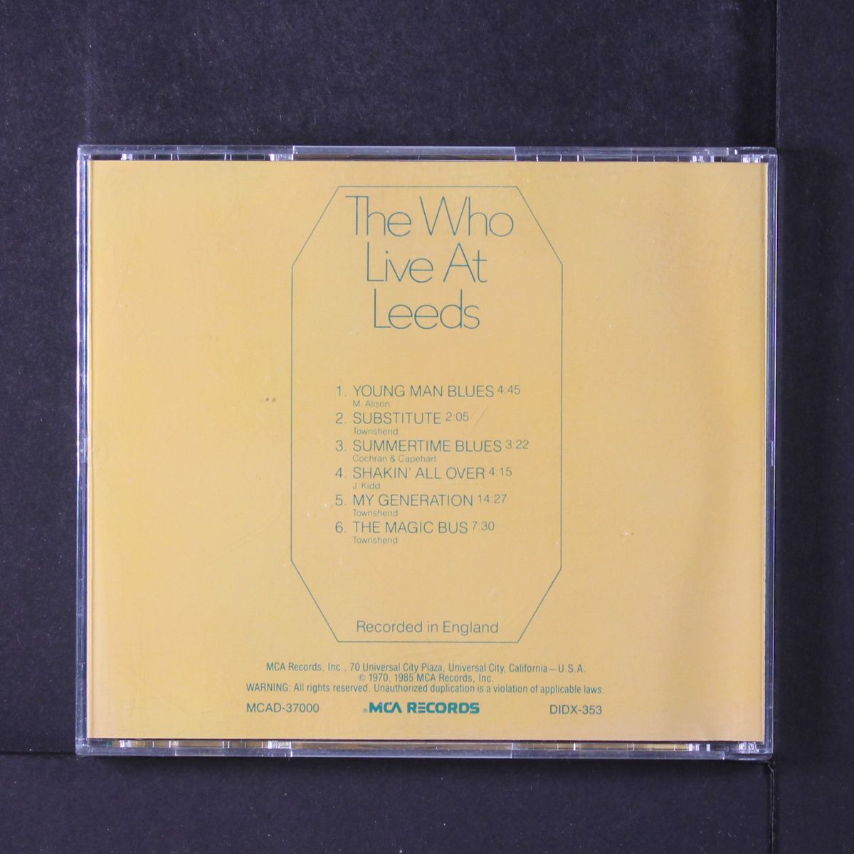 live at leeds by WHO