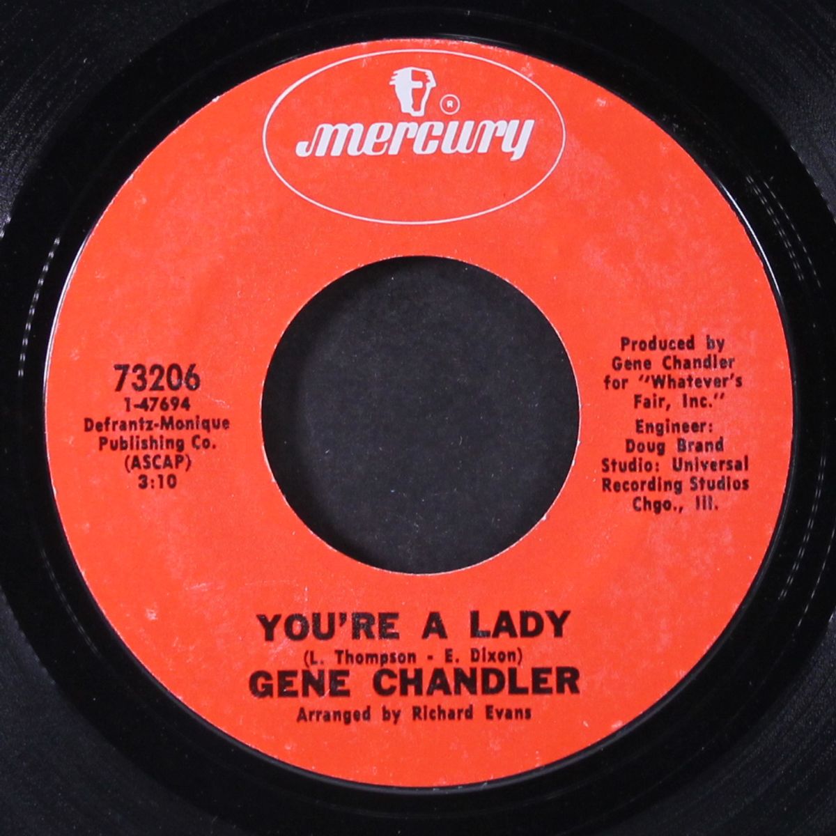 you're a lady / stone cold feeling by GENE CHANDLER