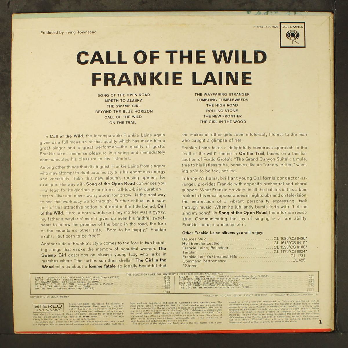 call of the wild by FRANKIE LAINE