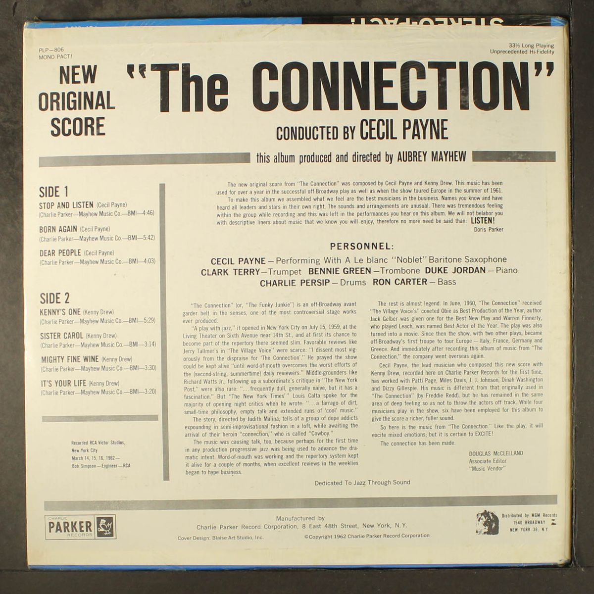 the connection soundtrack by CECIL PAYNE