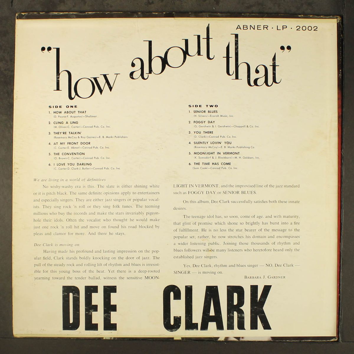 how about that by DEE CLARK