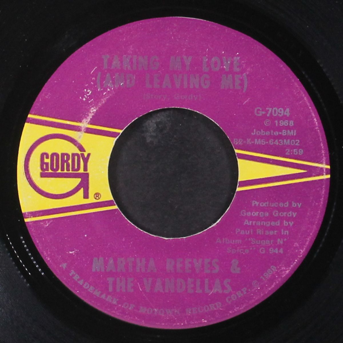 taking my love (and leaving me) / heartless by MARTHA REEVES & VANDELLAS