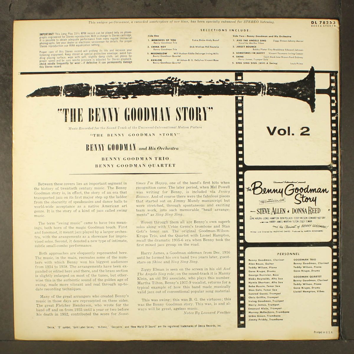 the benny goodman story soundtrack, vol. 2 by BENNY GOODMAN