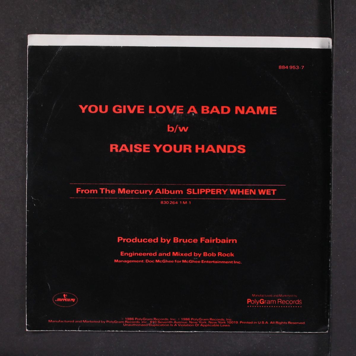 you give love a bad name / raise your hands by BON JOVI