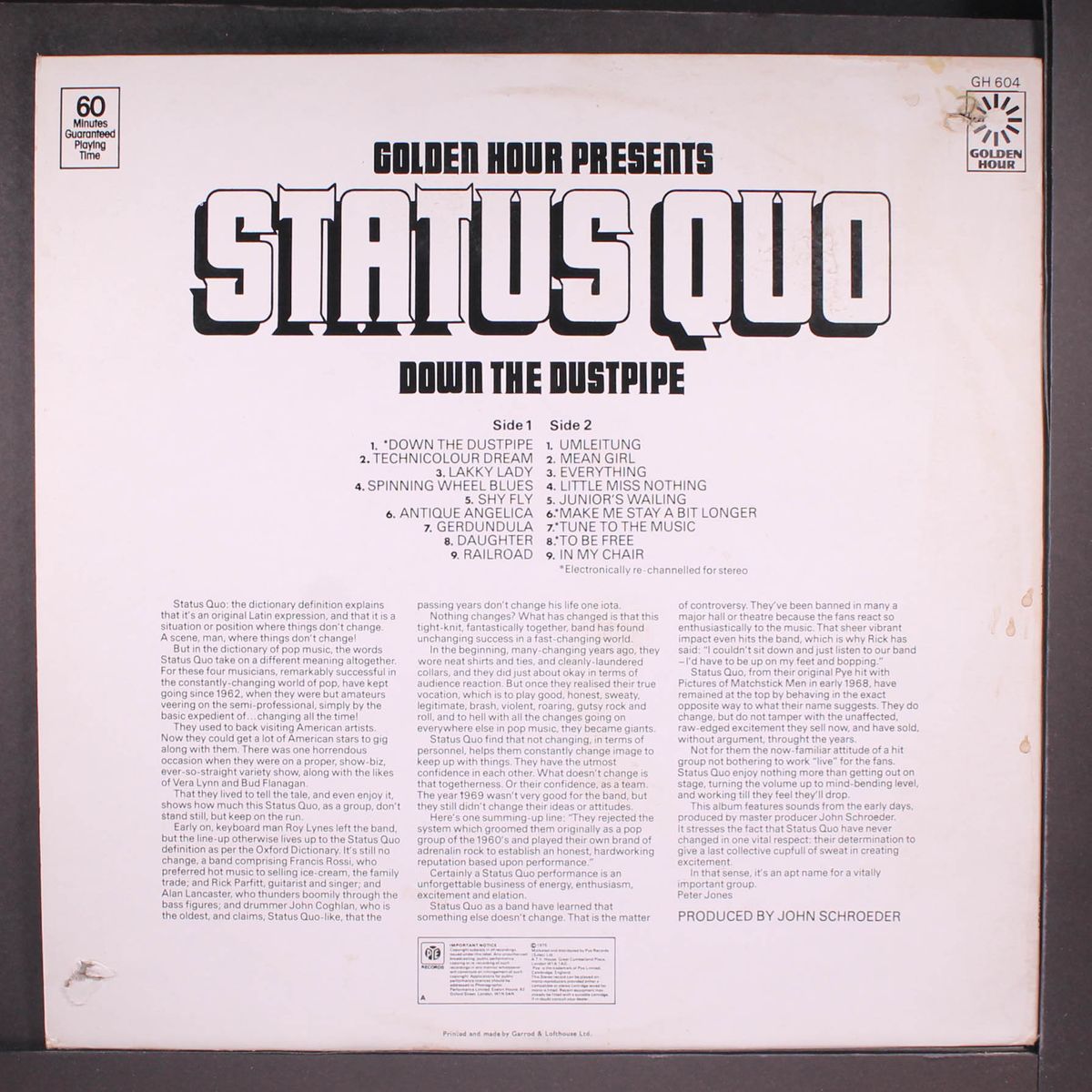 down the dustpipe by STATUS QUO