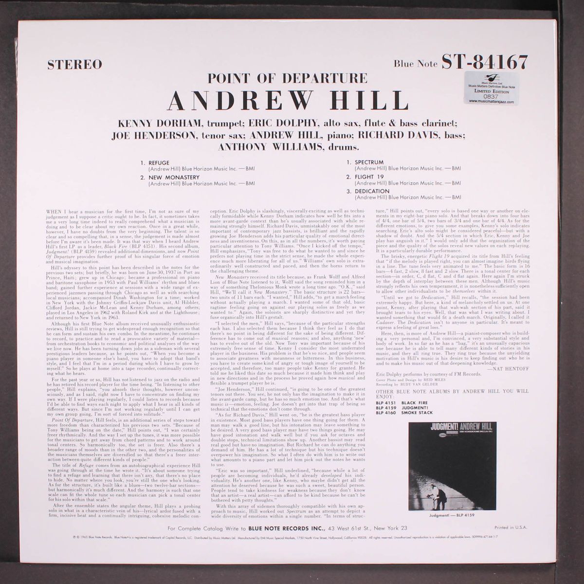 point of departure by ANDREW HILL