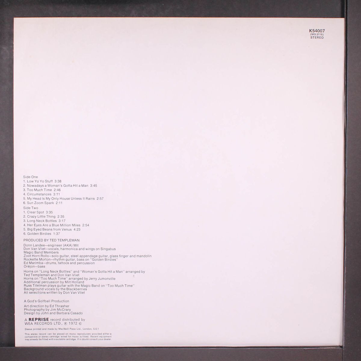 clear spot by CAPTAIN BEEFHEART & HIS MAGIC BAND