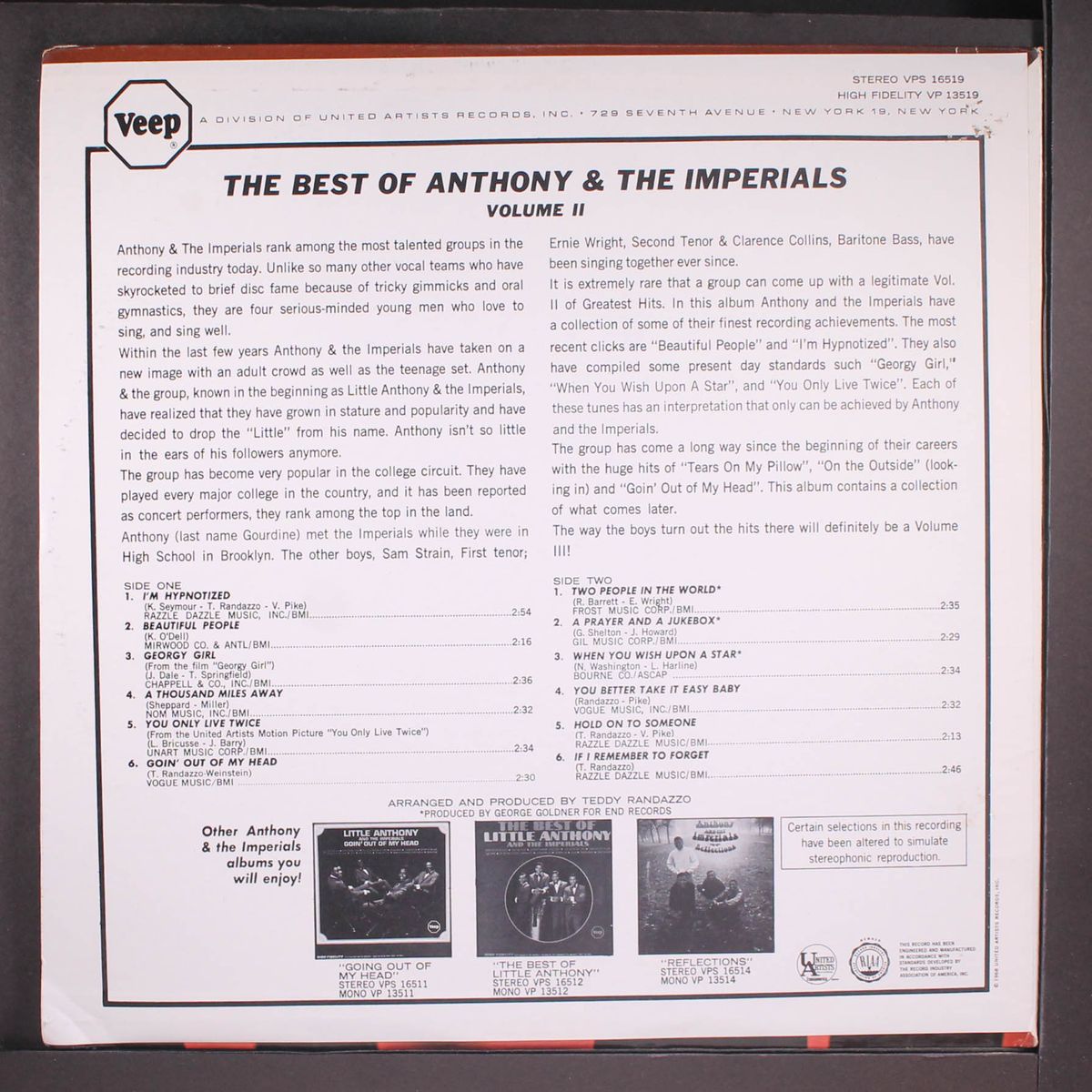 best of, vol. 2 by ANTHONY & IMPERIALS
