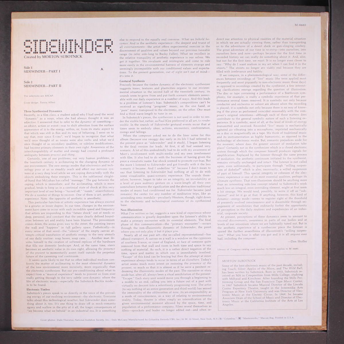 sidewinder by MORTON SUBOTNICK