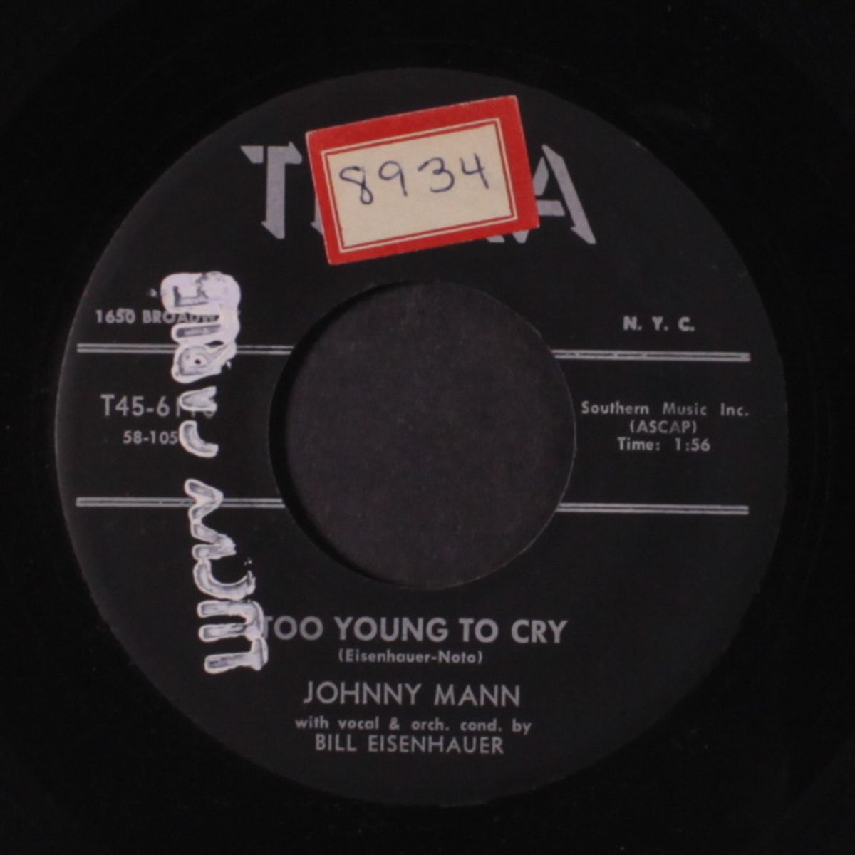 too young to cry / wouldn't be goin' steady by JOHNNY MANN