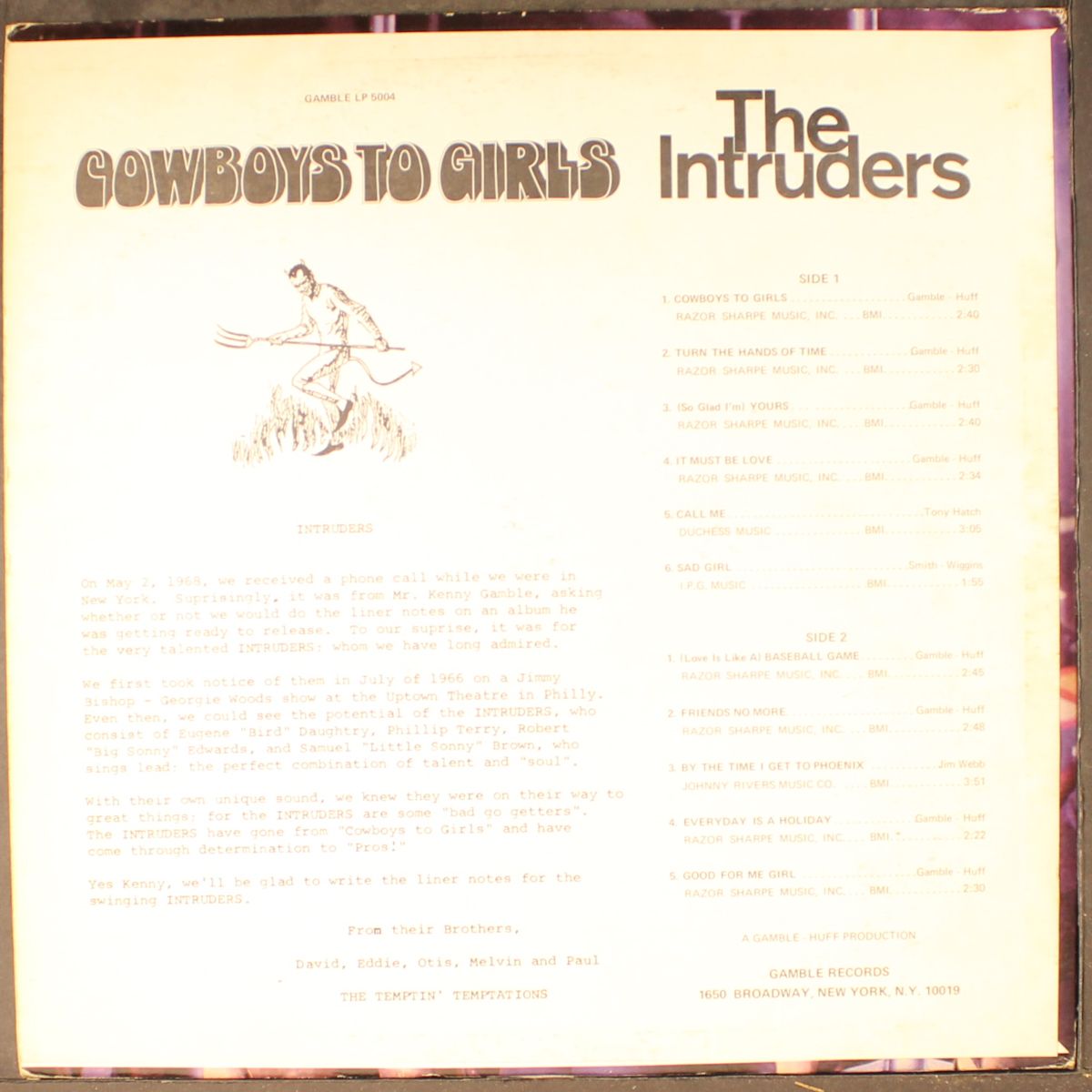 cowboys to girls by INTRUDERS