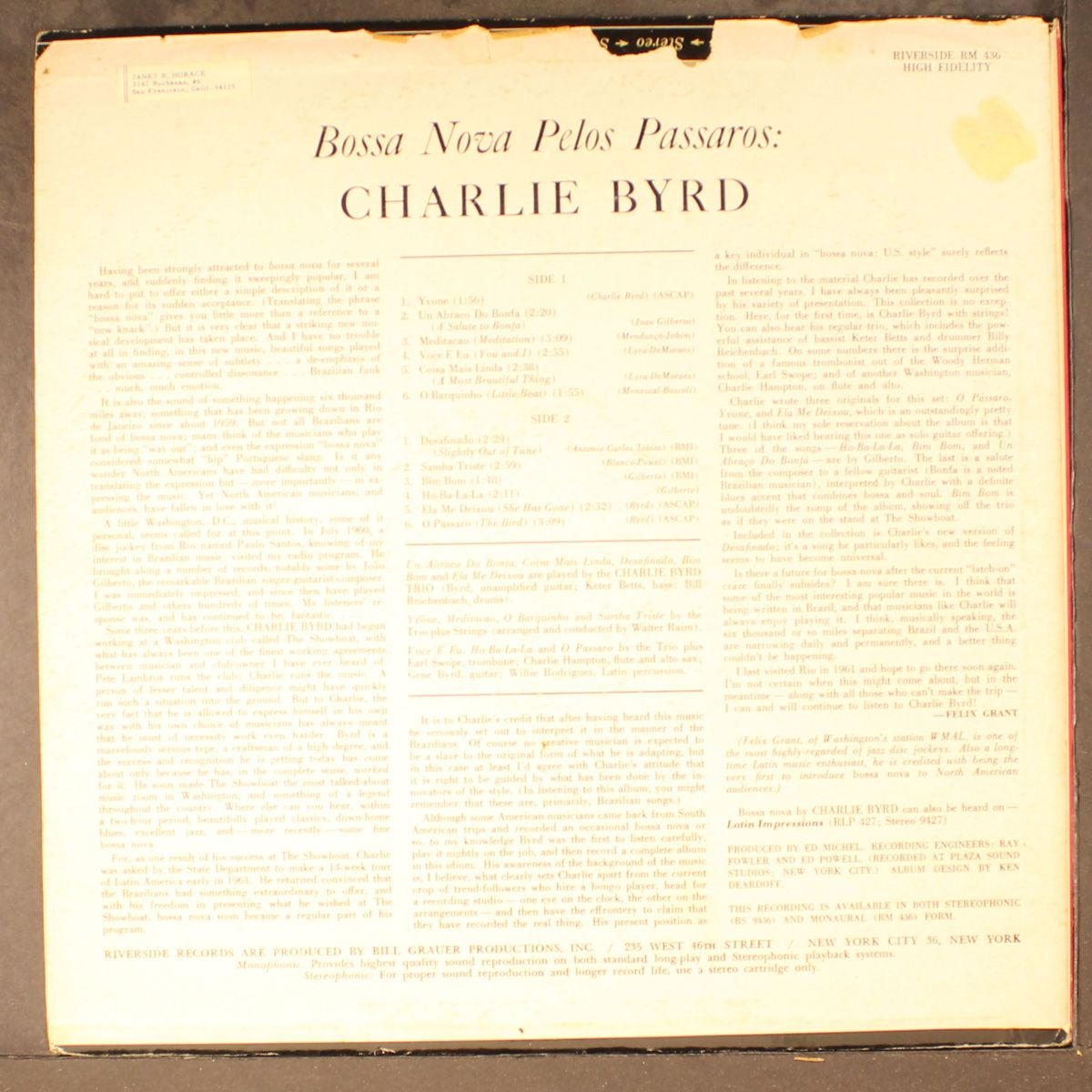 bossa nova pelos passaros by CHARLIE BYRD