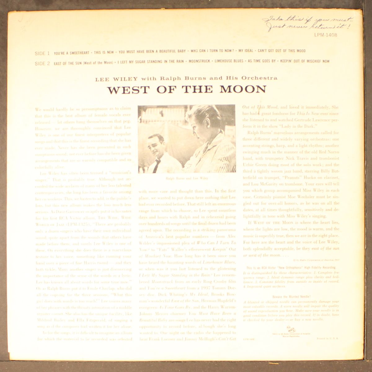 west of the moon by LEE WILEY