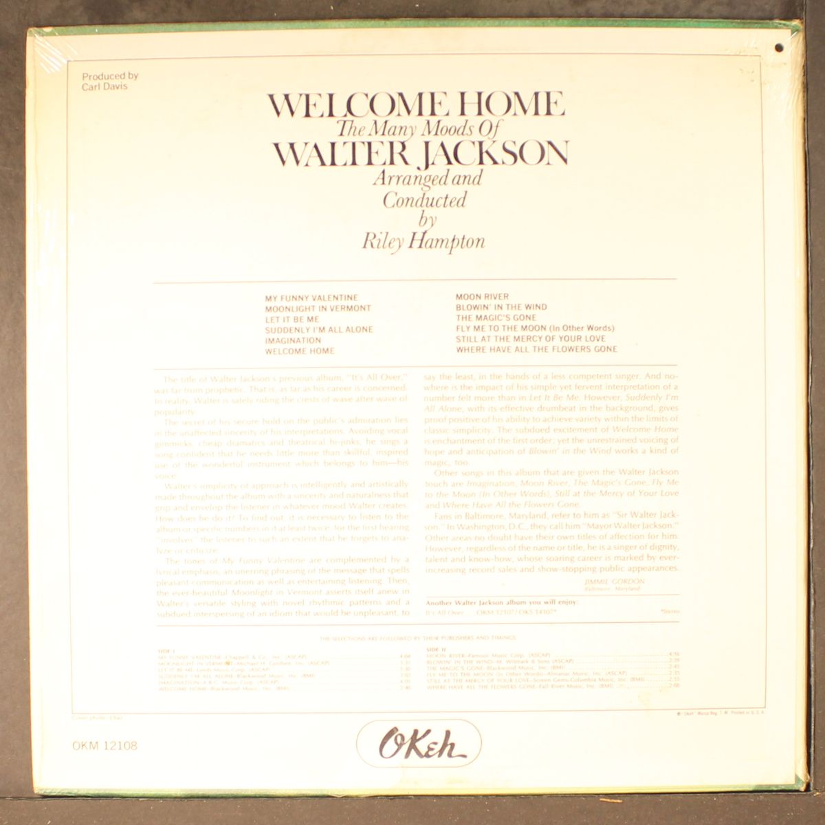 welcome home by WALTER JACKSON