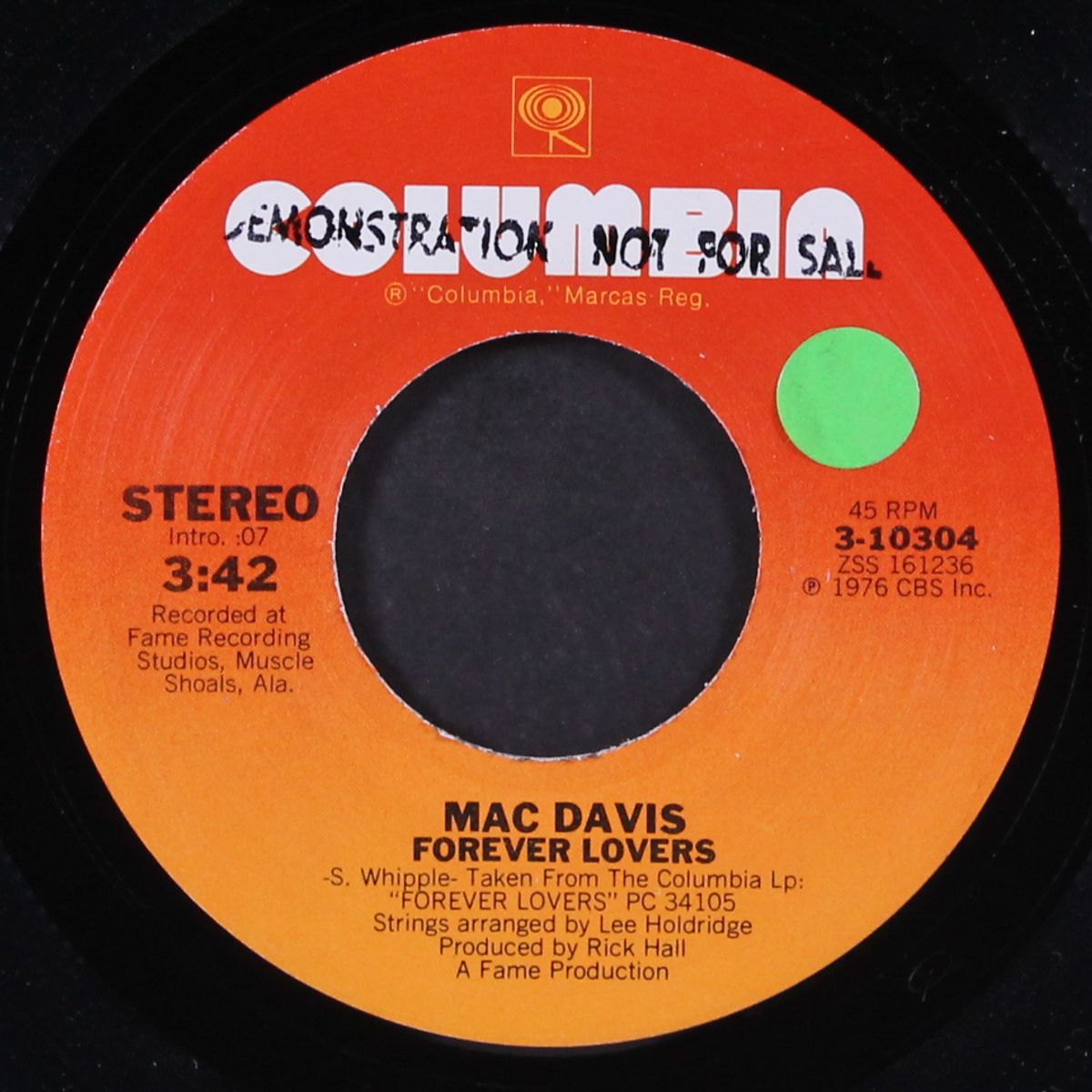 forever lovers / the love lamp by MAC DAVIS