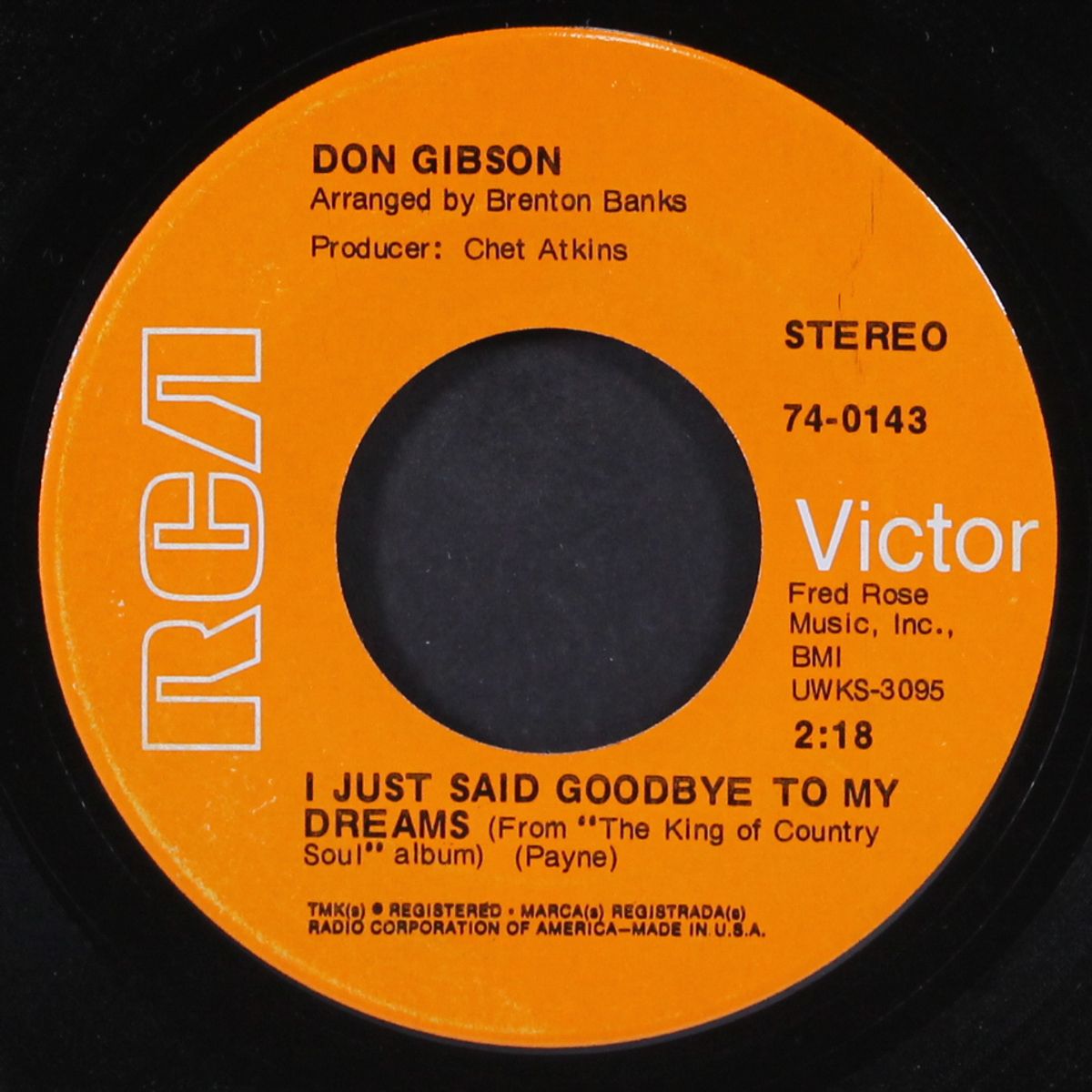 solitary / i just said goodbye to my dreams by DON GIBSON