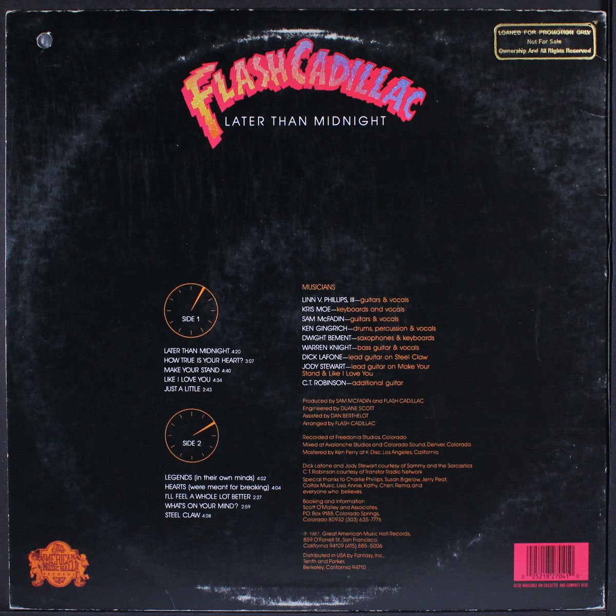 later than midnight by FLASH CADILLAC