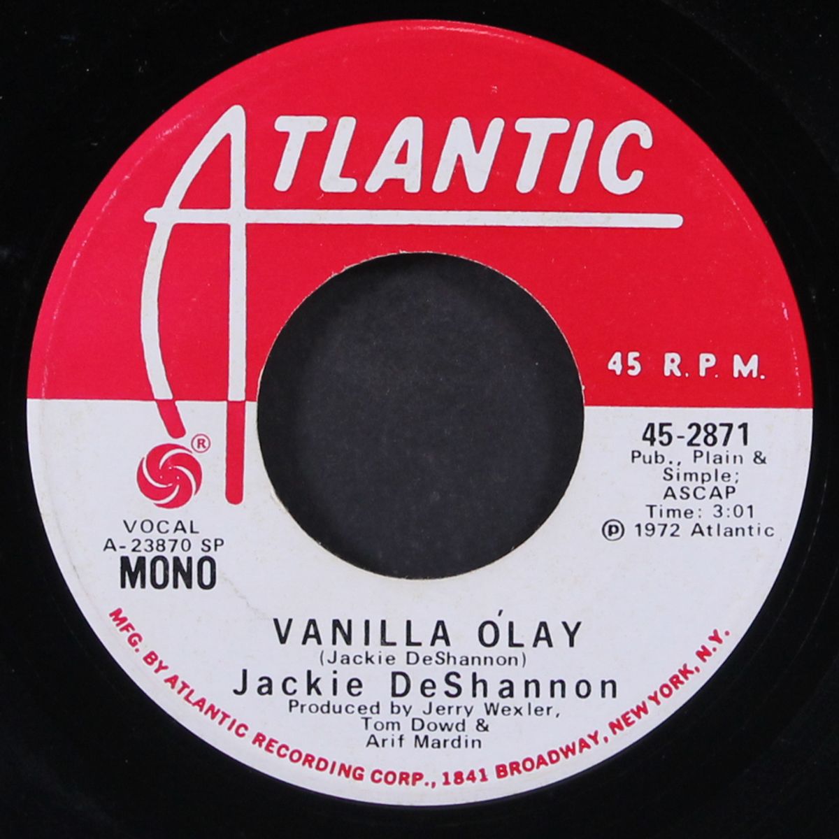 vanilla o'lay / mono by JACKIE DE SHANNON