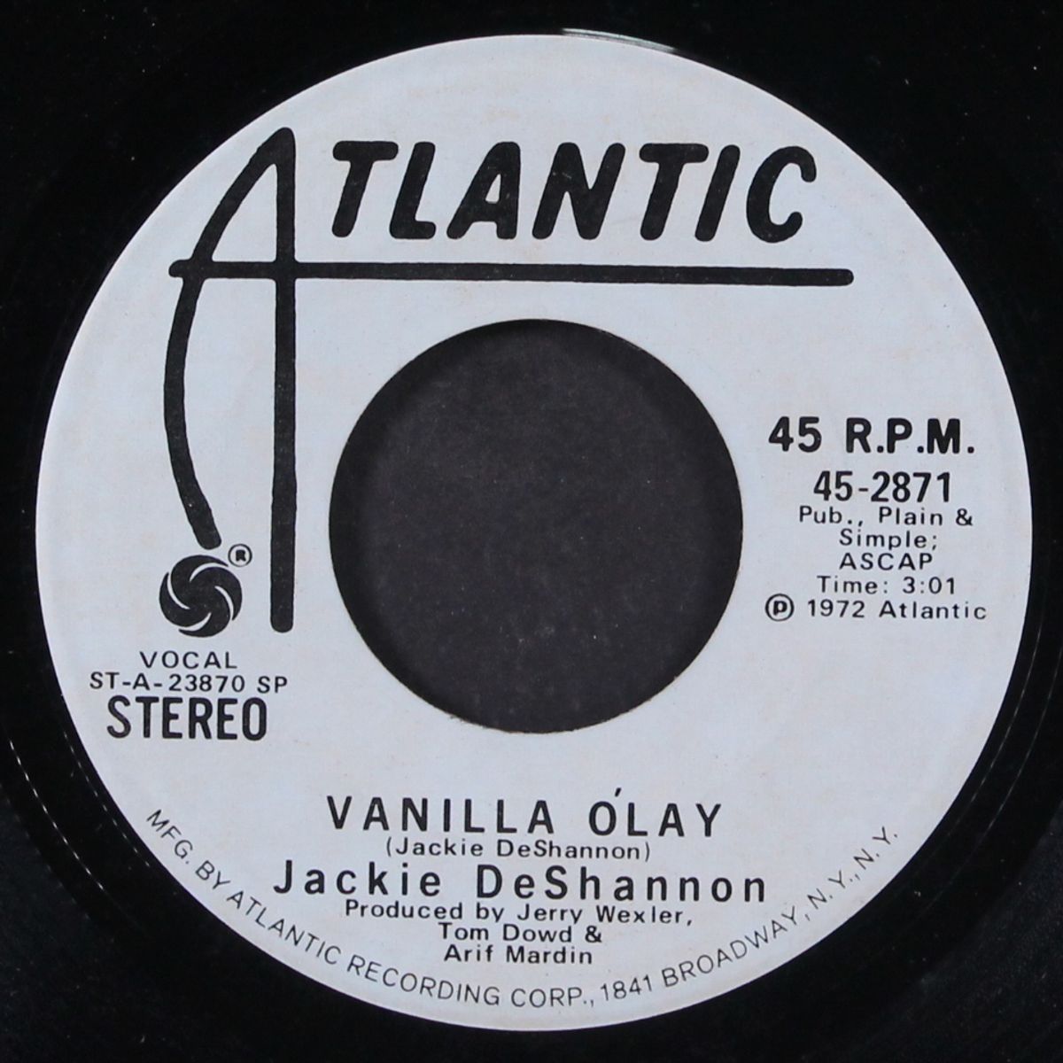 vanilla o'lay / mono by JACKIE DE SHANNON
