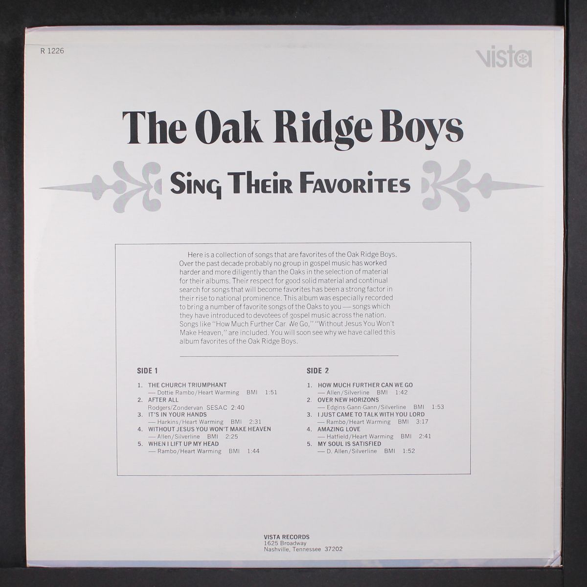sing their favorites by OAK RIDGE BOYS