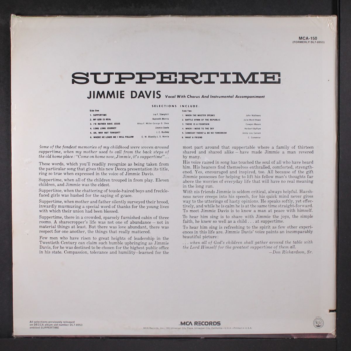 suppertime by JIMMIE DAVIS