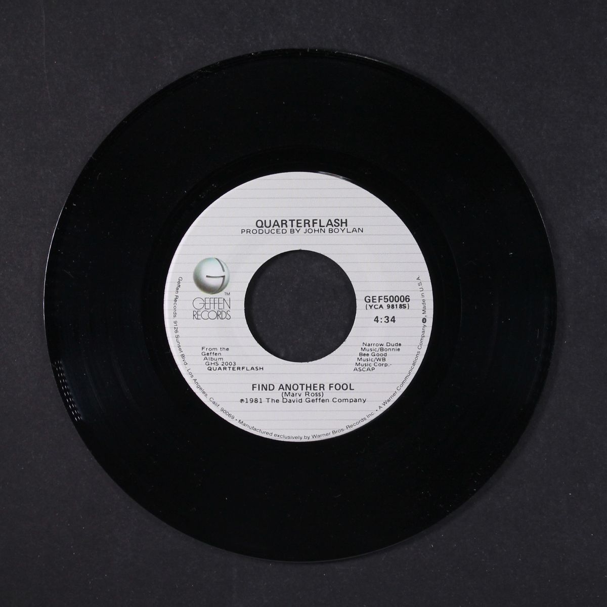 find another fool / cruisin' with the deuce by QUARTERFLASH
