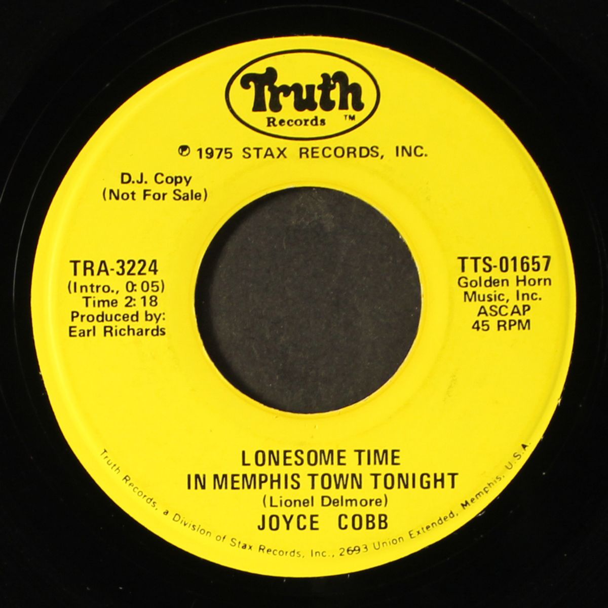 lonesome time in memphis town tonight / he just loved you out of me by JOYCE COBB