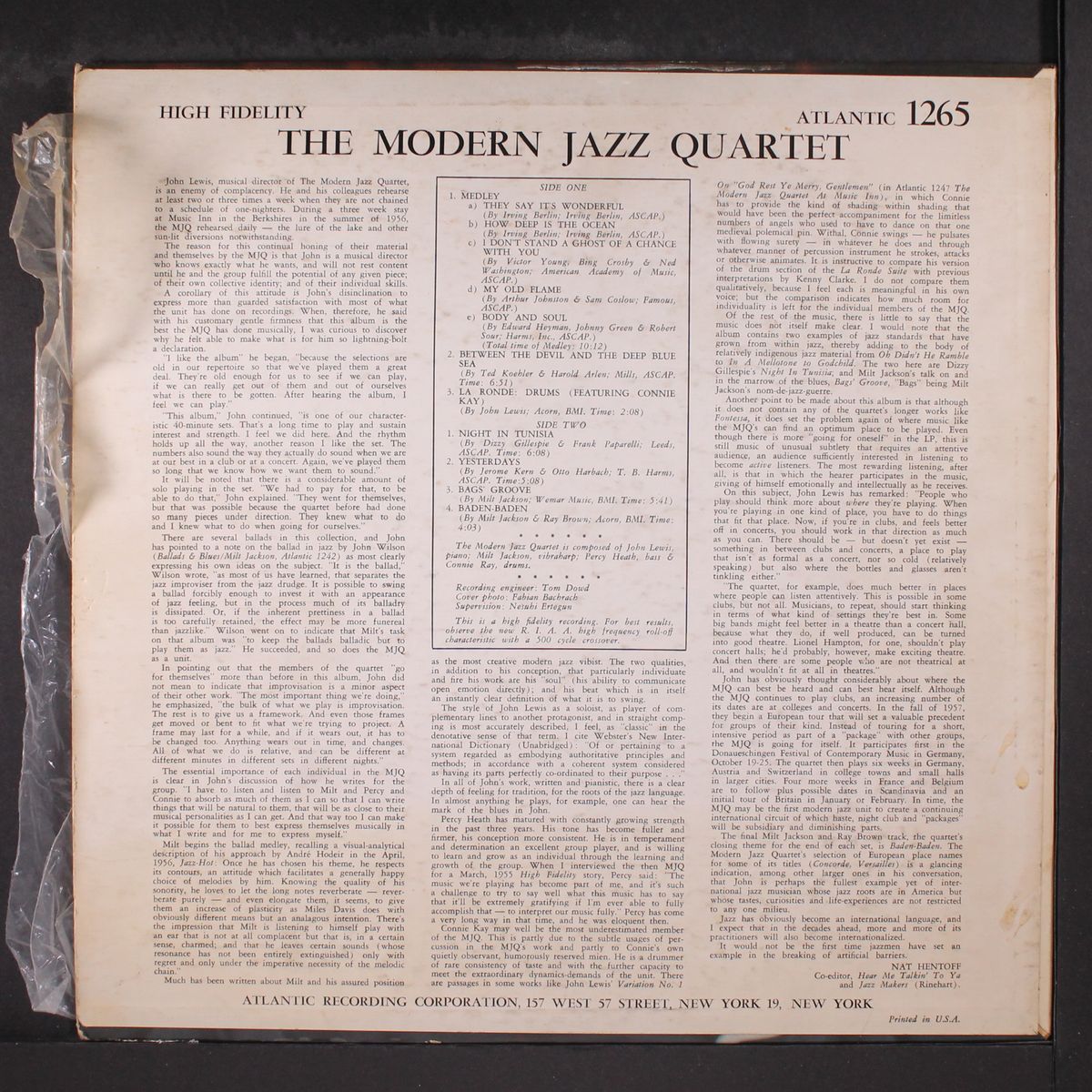 modern jazz quartet by MODERN JAZZ QUARTET