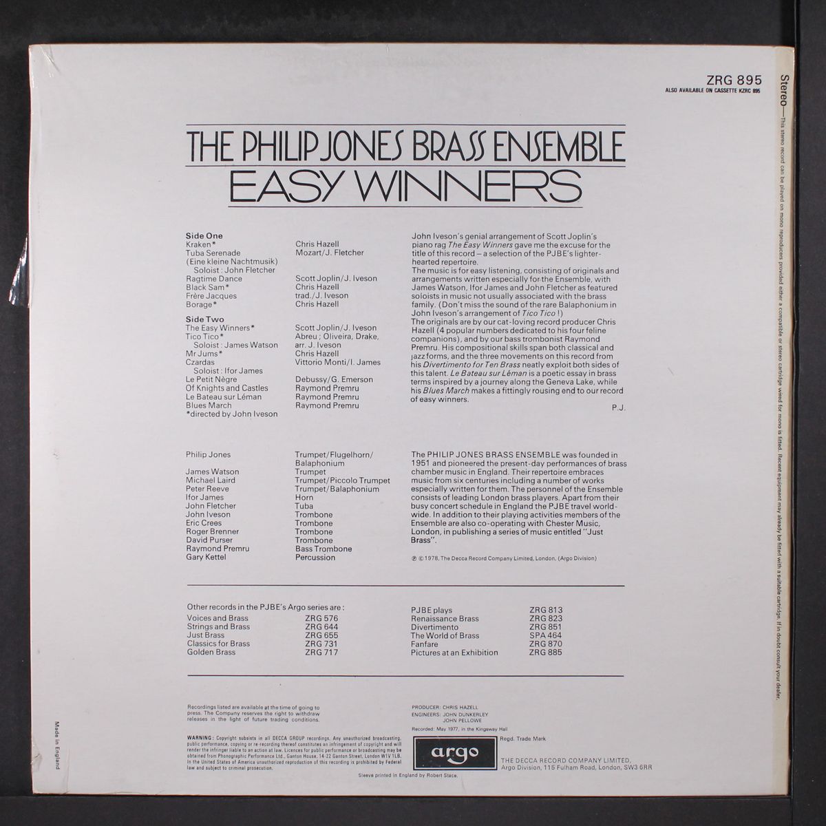easy winners by PHILIP JONES BRASS ENSEMBLE