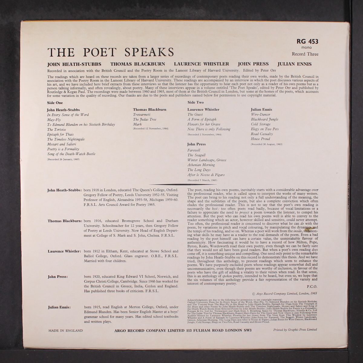 the poet speaks, vol. 3 by VARIOUS