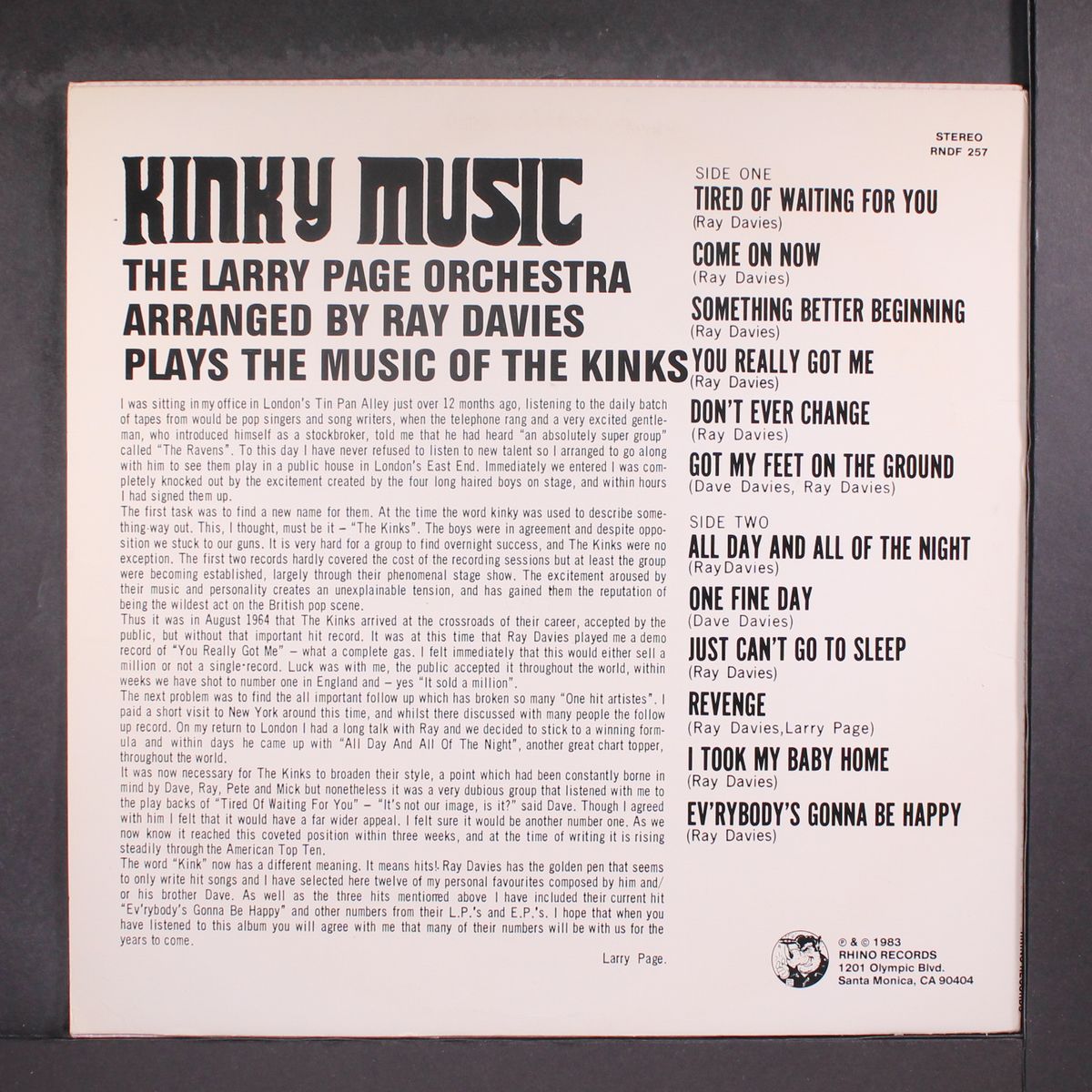 kinky music by LARRY PAGE ORCHESTRA